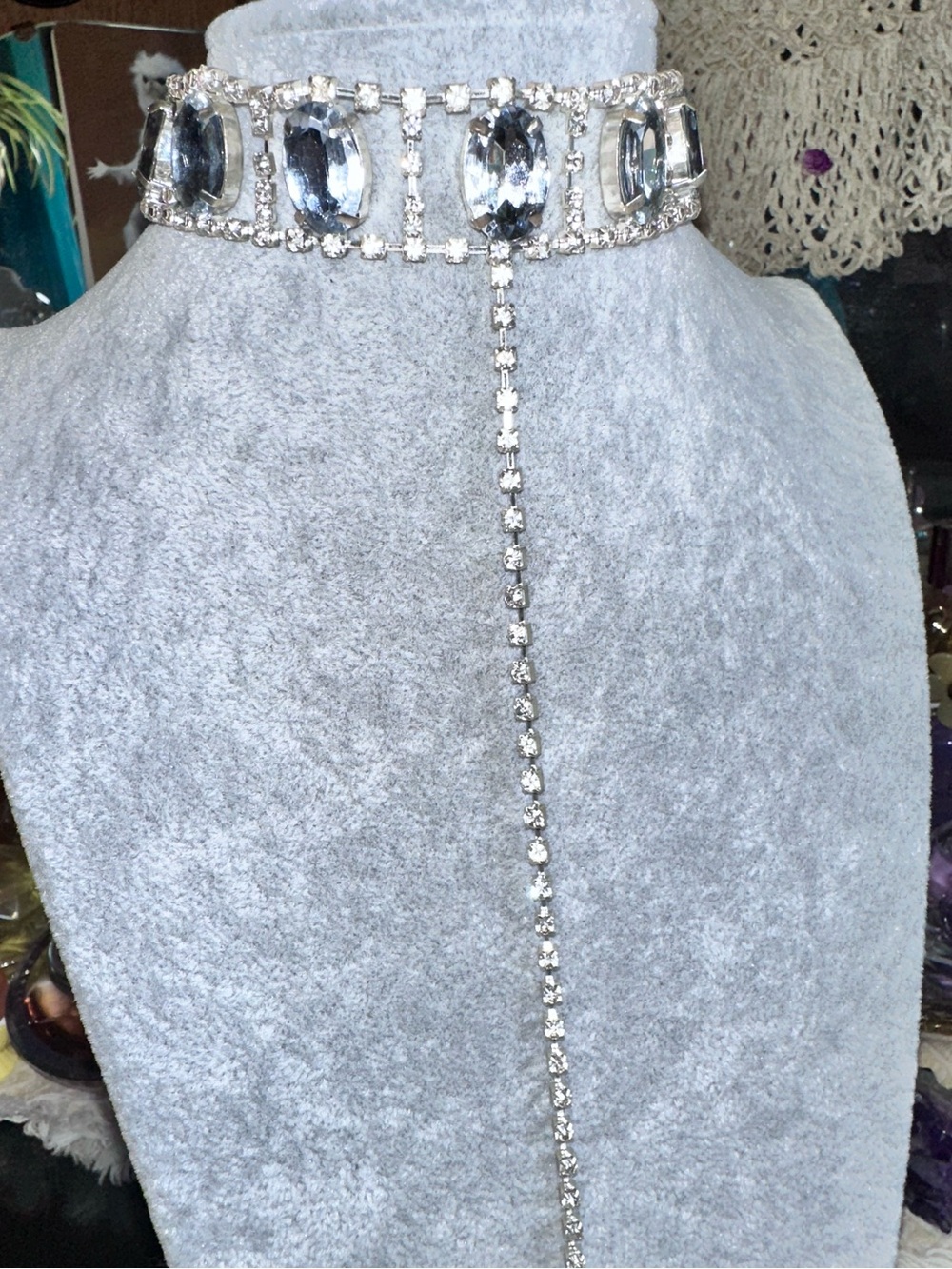 Akira • Rhinestone Choker Dangle Necklace